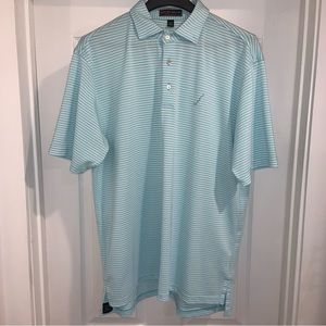 Peter Millar Golf Polo- Blue- Size Large- Crooked Stick Logo